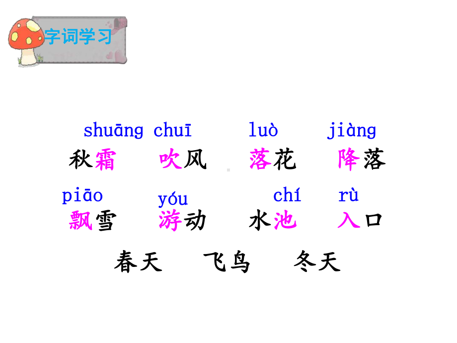 部编版一年级下册会认识的字复习晨读课件.ppt_第2页