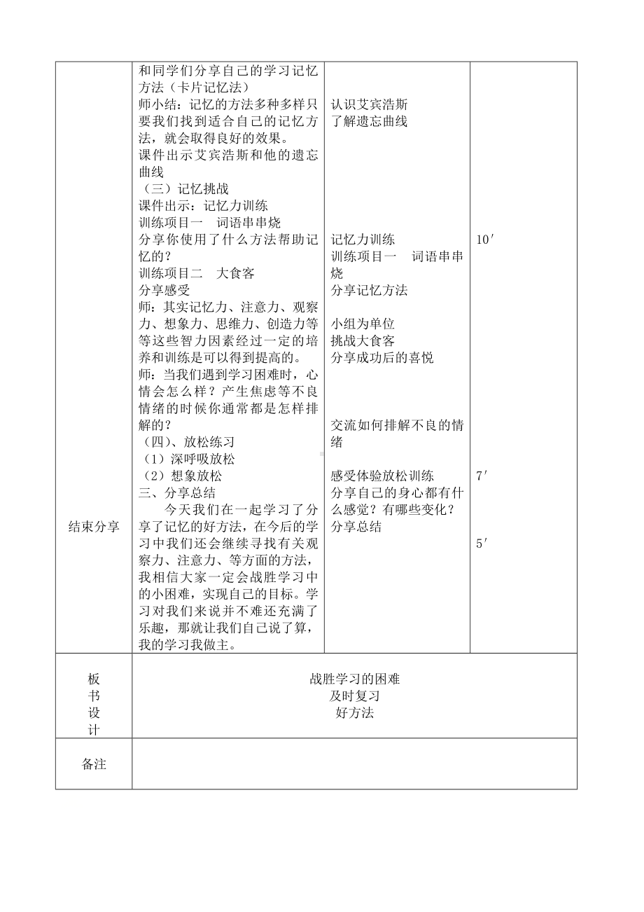 第四课 战胜学习的困难（教案）-2022新辽大版五年级下册《心理健康教育》.doc_第2页