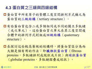 这些蛋白质次单元在其三度空间复合体中的排列方式则组成四级结构课件.ppt