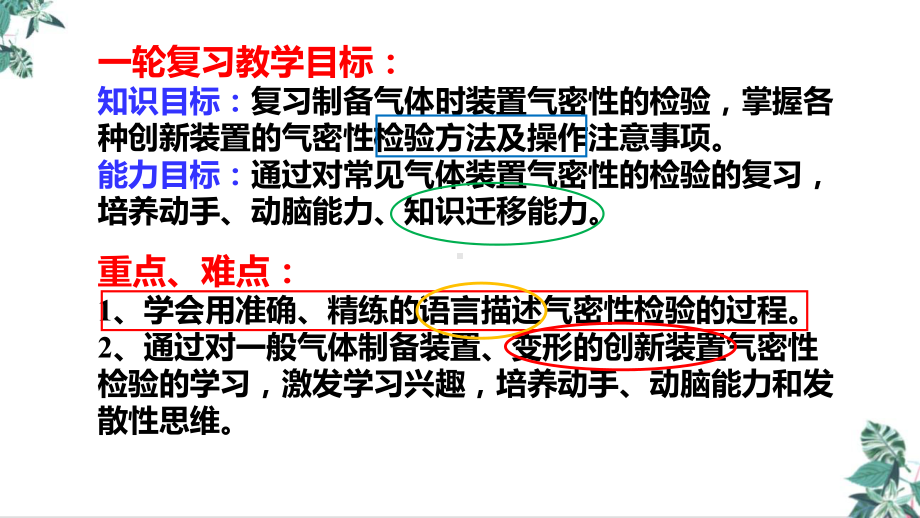 高考化学二轮复习装置气密性检验公开课课件.pptx_第2页