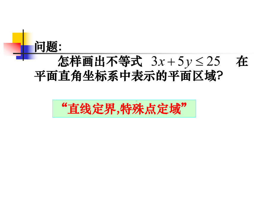 问题怎样画出不等式在平面直角坐标系中表示的平面区域课件.ppt_第2页