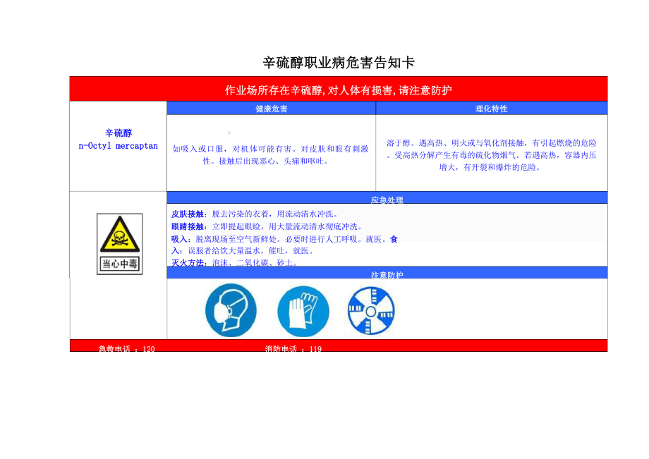 辛硫醇安全周知卡、职业危害告知卡、理化特性表.docx_第2页