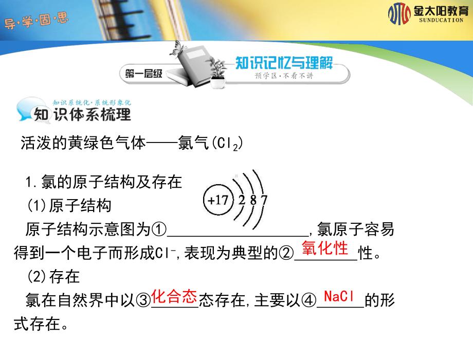 最新人教版高中化学必修一《活泼的黄绿色气体-氯气》导学案课件.pptx_第3页