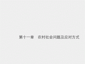 《农村社会学》课件第十一章　农村社会问题及应对方式.pptx