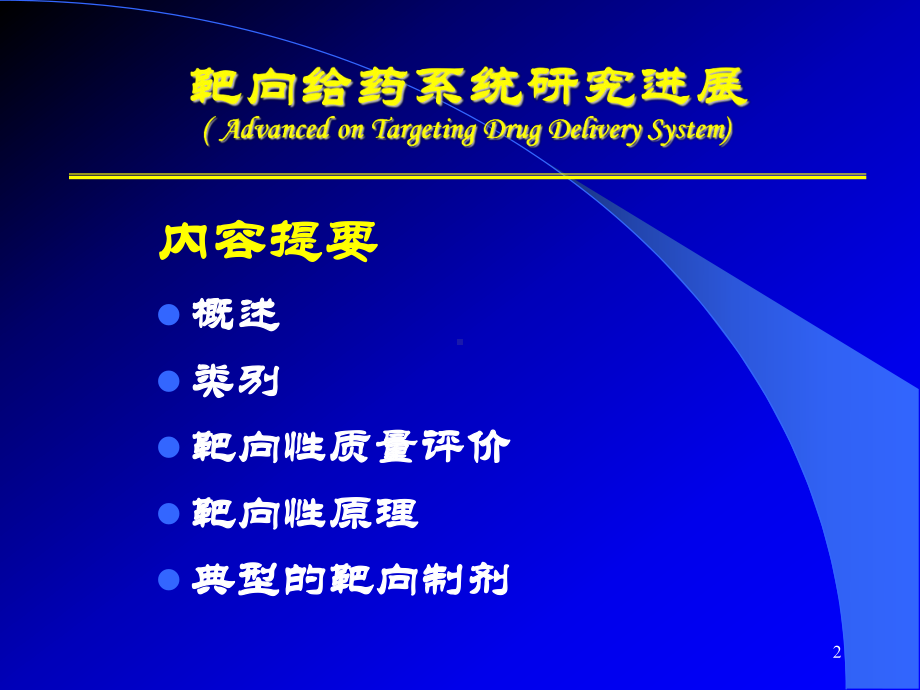 靶向给药系统研究进展AdvancedonTargetingDrugDelivery课件.ppt_第2页