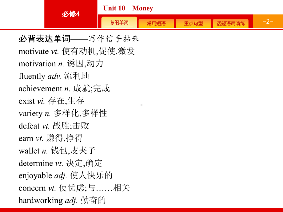 高考英语北师大一轮课件：必修4-预习案-Unit-10-Money-.pptx_第2页