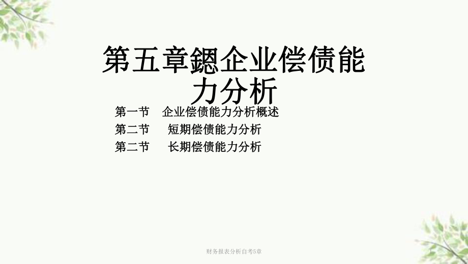 财务报表分析自考5章课件.ppt_第1页