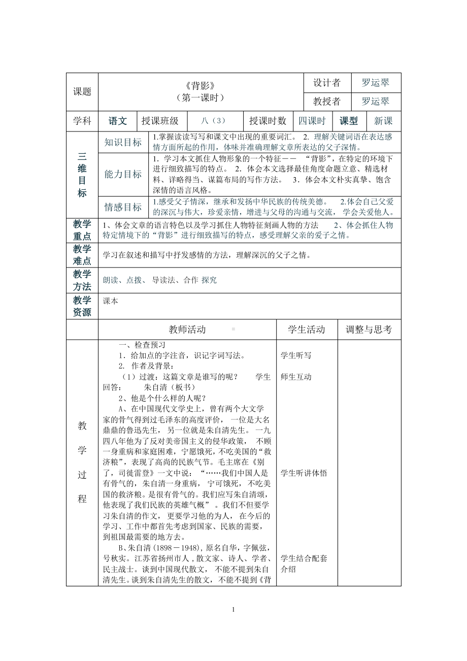 背影教学设计课件.ppt_第1页