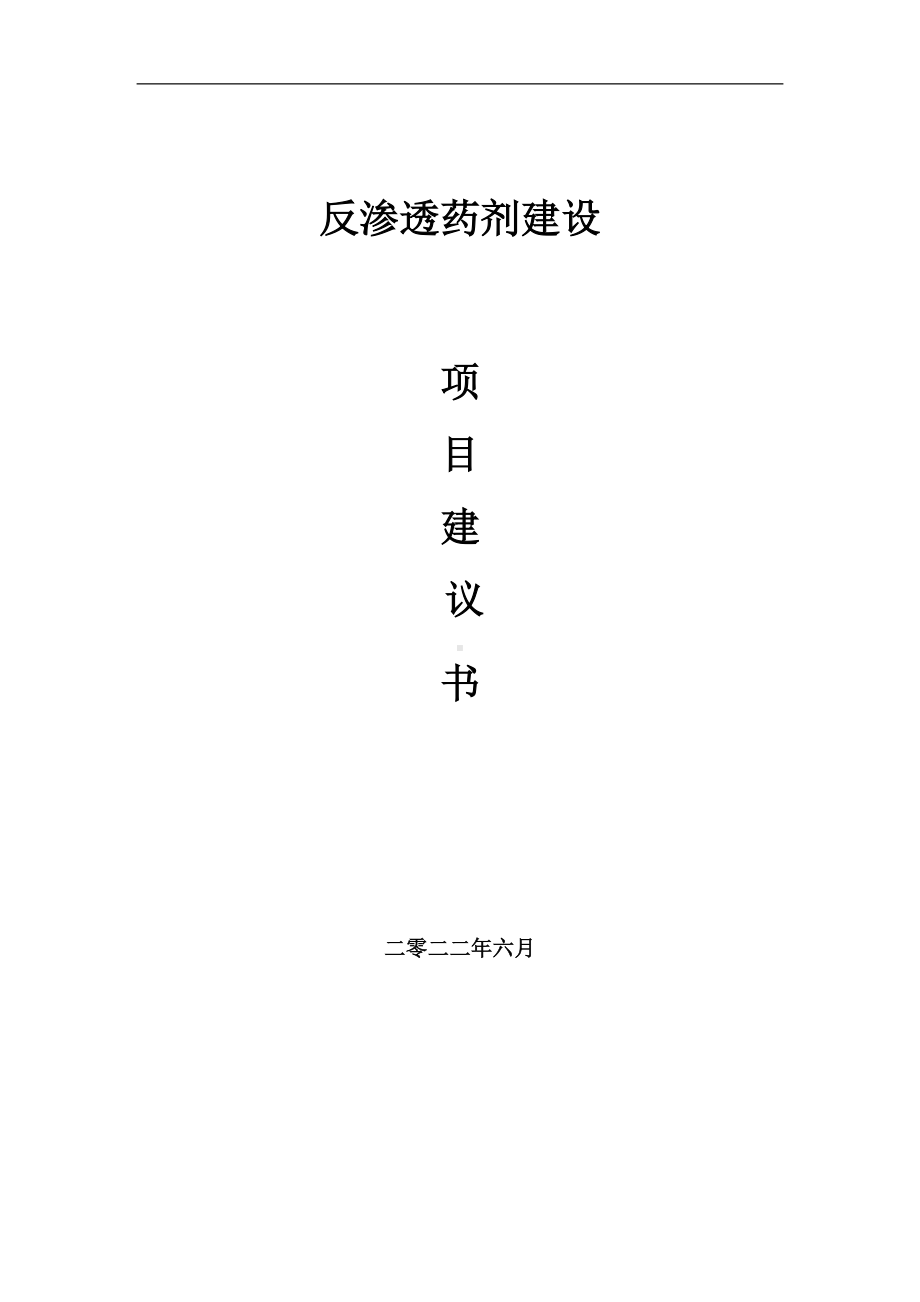 反渗透药剂项目建议书（写作模板）.doc_第1页