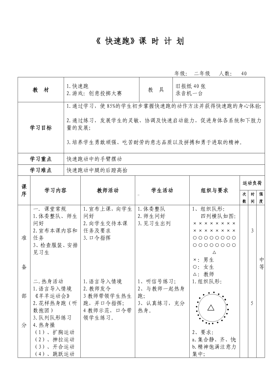 二年级体育教案-体育《快速跑》教学设计 全国通用.doc_第2页