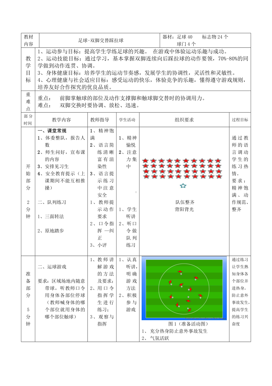 二年级体育教案-足球双脚交替踩拉球 全国通用.doc_第2页