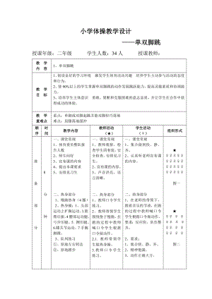 二年级体育教案-体操教学单双脚跳 全国通用.doc