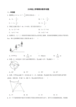 山西省阳泉市盂县2022年九年级上学期期末数学试题（附答案）.pdf