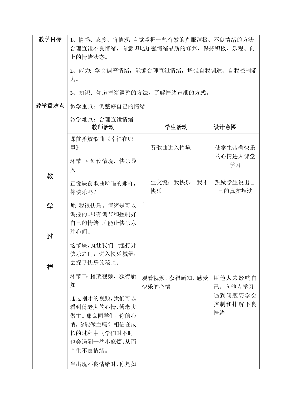 第二课 调整好自己的情绪（教案）-2022新辽大版六年级下册《心理健康教育》.docx_第2页