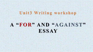 Unit 3 Writing Workshop （ppt课件）-2022新北师大版（2019）《高中英语》选择性必修第一册.pptx