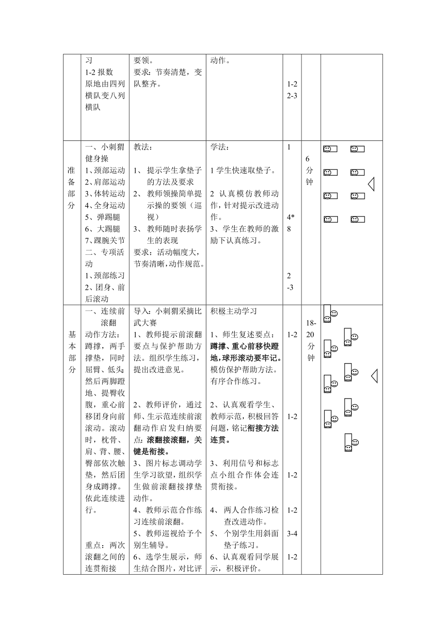 二年级体育教案-《连续前滚翻》教学设计 全国通用.doc_第3页