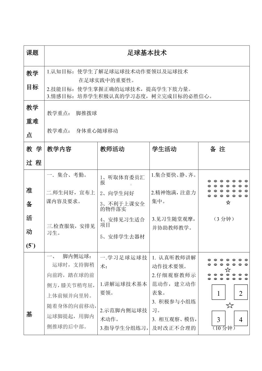 二年级体育教案-足球基本技术 全国通用.doc_第1页