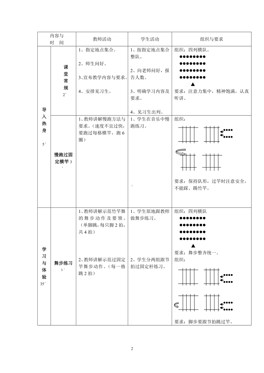 二年级体育教案-竹竿舞 全国通用.doc_第2页