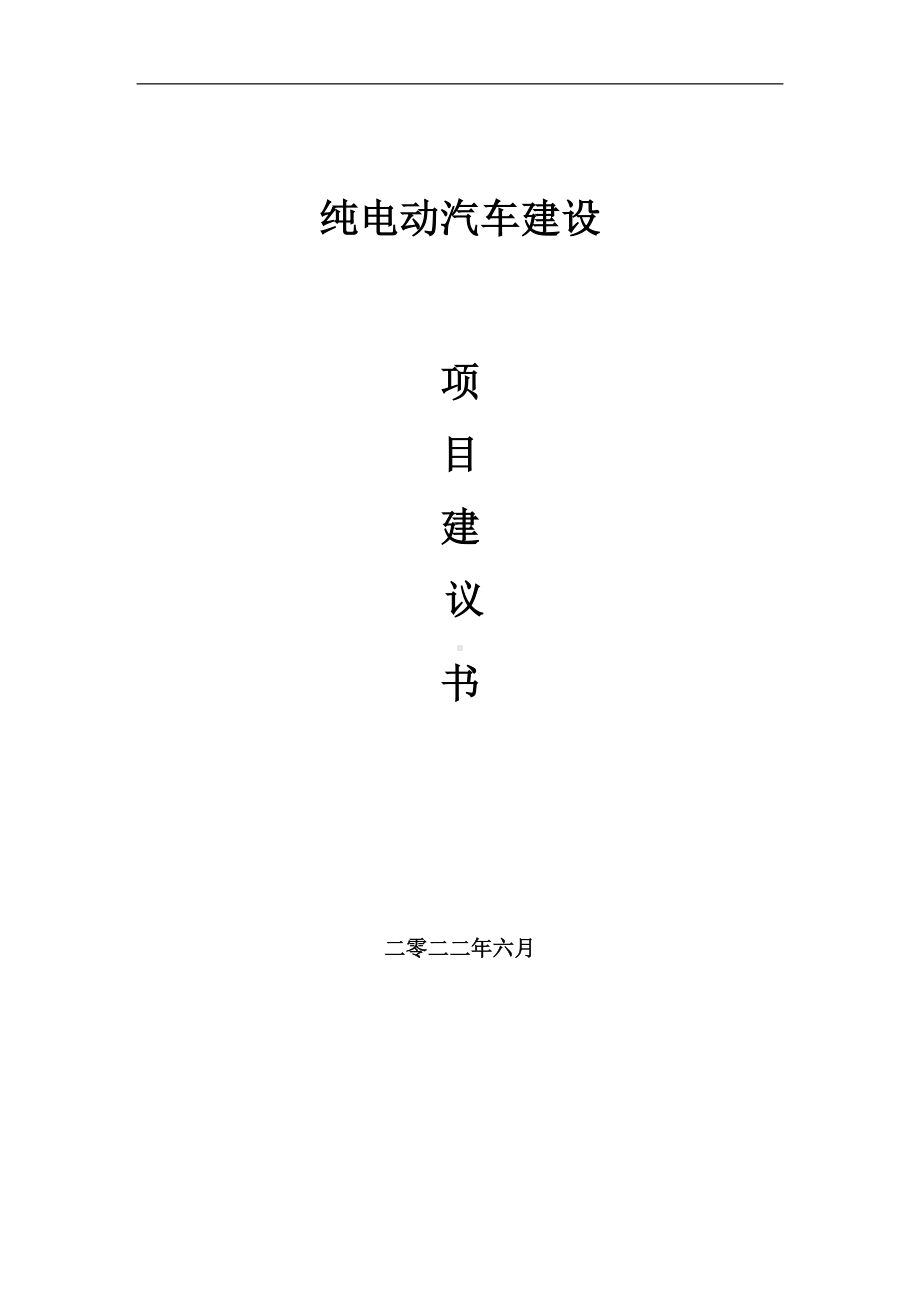 纯电动汽车项目建议书（写作模板）.doc_第1页