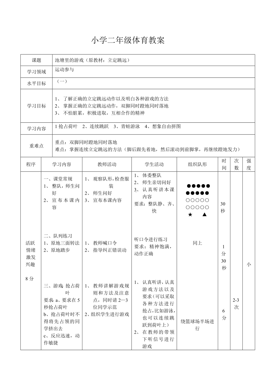 二年级体育教案-体育教案（立定跳远） 全国通用.doc_第1页