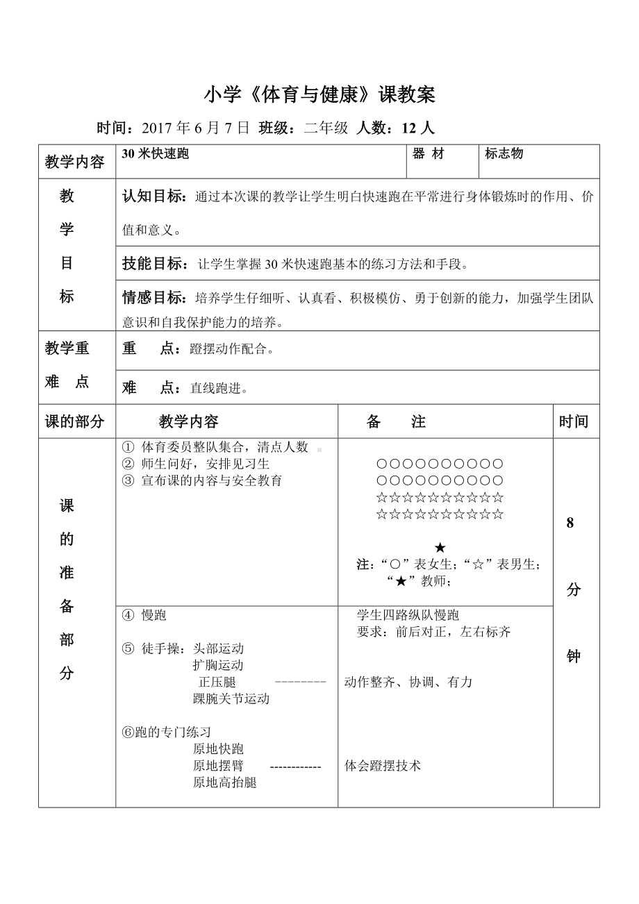 二年级体育教案-《体育与健康》 全国通用.doc_第1页