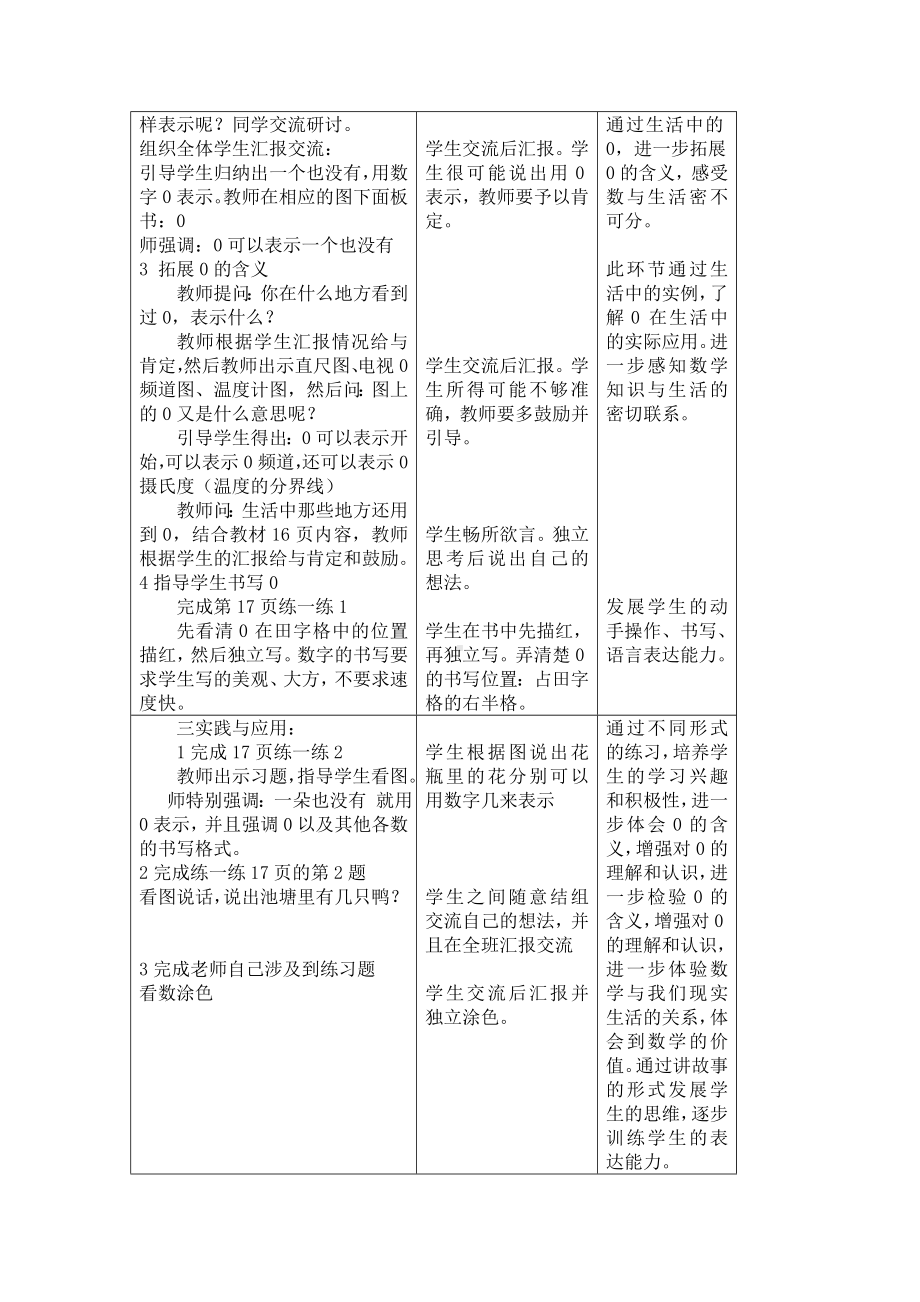 一年级上册数学教案－2.3 0的认识和读写 ▏冀教版(1).doc_第2页