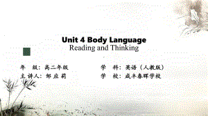 Unit4 Body Language Reading and Thinking （ppt课件）-2022新人教版（2019）《高中英语》选择性必修第一册.pptx