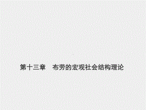 《外国社会学史》课件第十三章　布劳的宏观社会结构理论.pptx