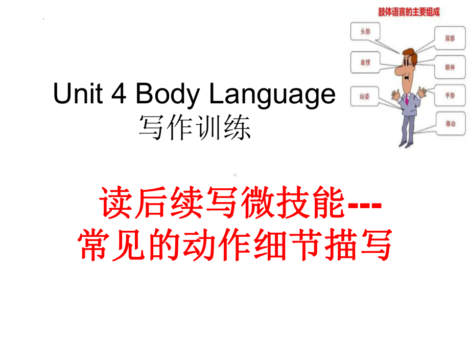 Unit 4 Body Language Writing 常见的动作细节描写（ppt课件）-2022新人教版（2019）《高中英语》选择性必修第一册.pptx_第1页