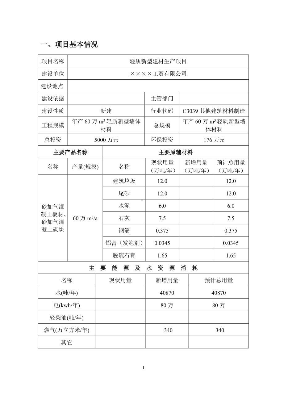 轻质新型建材生产项目建设项目环境影响报告书参考模板范本.doc_第2页