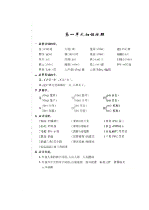 四年级上册语文试题-第一单元知识小节（图片版无答案）人教部编版.doc