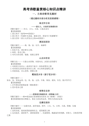 高中语文2023高考诗歌鉴赏核心知识点精讲.doc