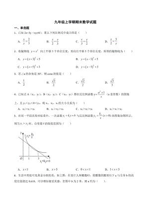 安徽省六安市霍邱县2022年九年级上学期期末数学试题含答案.pdf