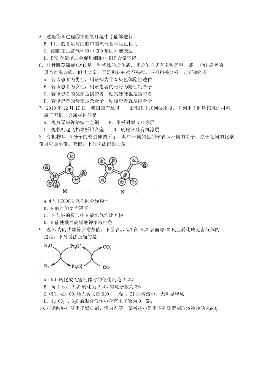 四川省成都市2020届高三理综下学期第二次诊断考试试题.doc_第2页