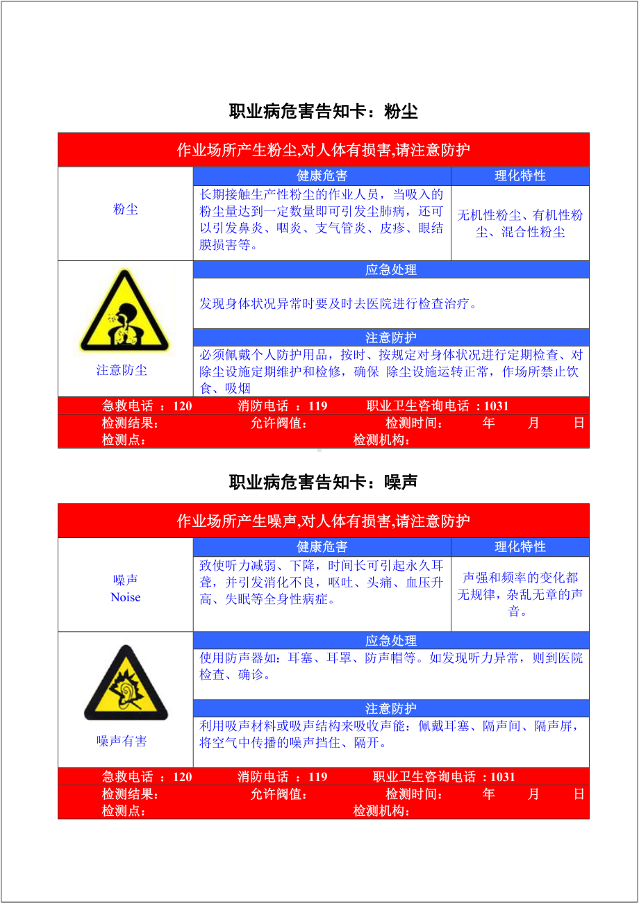 企业职业危害告知卡(汇总)参考模板范本.doc_第2页