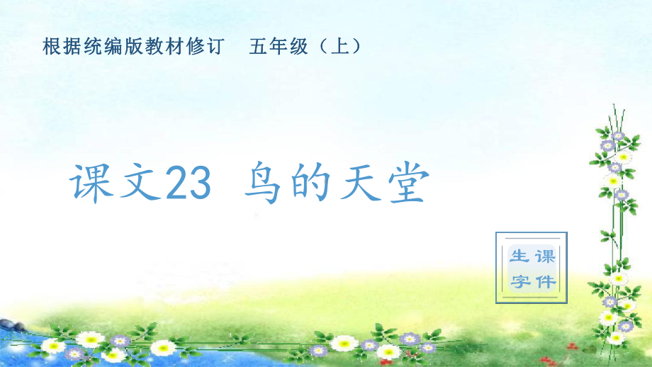 23、鸟的天堂 （生字ppt课件）-（部）统编版五年级上册《语文》.pptx_第1页