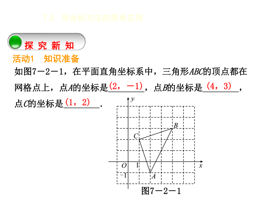 7.2　坐标方法的简单应用 7．2.1　用坐标表示地理位置.ppt_第3页