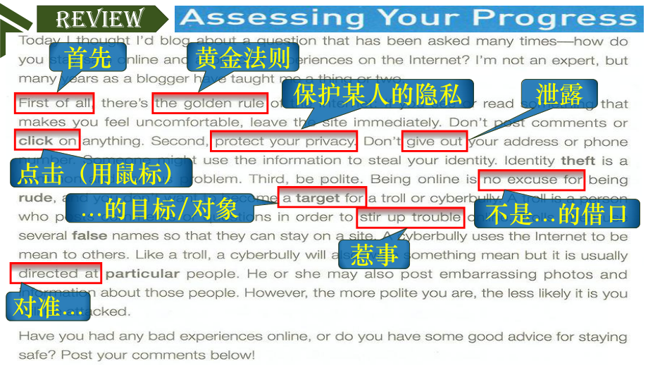 Unit 3 The Internet Assessing Your Progress ppt课件 -（2019）新人教版高中英语必修第二册 .pptx_第3页