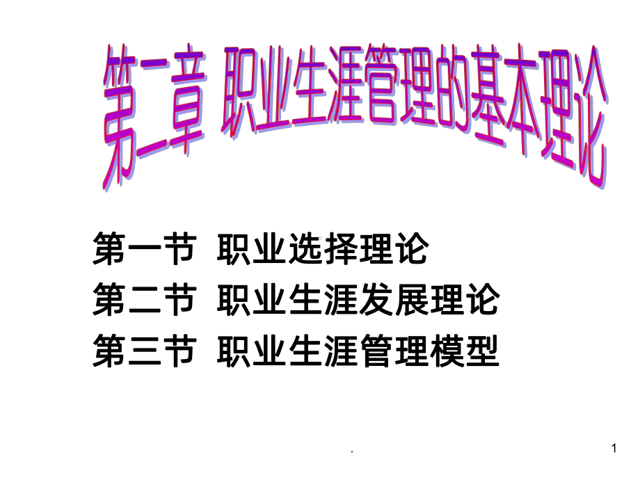 职业生涯管理的基本理论PPT课件.ppt_第1页