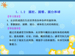 高中数学第一章1.1.2圆柱、圆锥、圆台和球配套课件苏教版必修.ppt