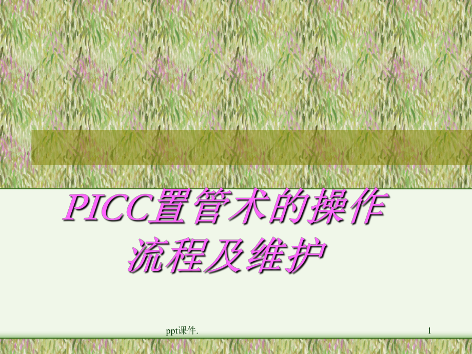 PICC置管术的操作流程ppt课件.ppt_第1页