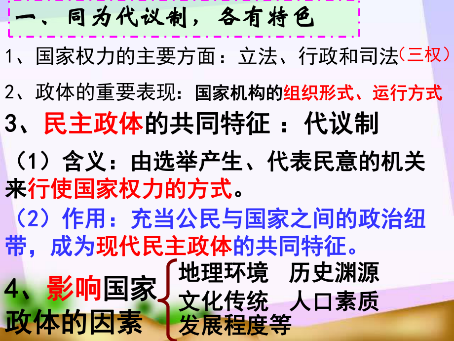 人教版高中政治选修3-国家和国际组织常识专题1.2现代国家的管理形式-课件-(共26张PPT).ppt_第3页