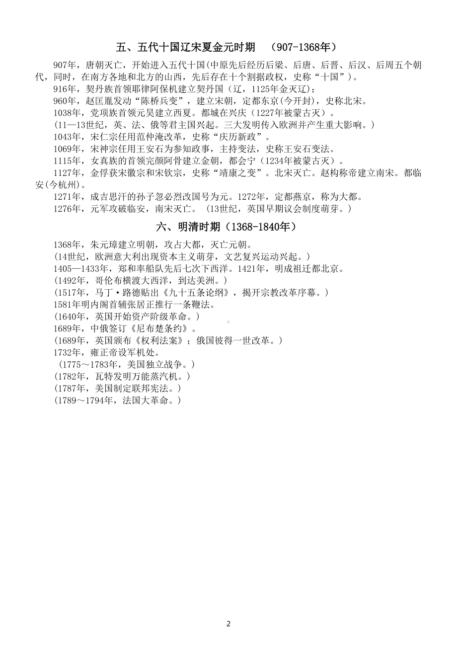 高中历史高考复习核心知识梳理和大事年表（全三册）.doc_第2页