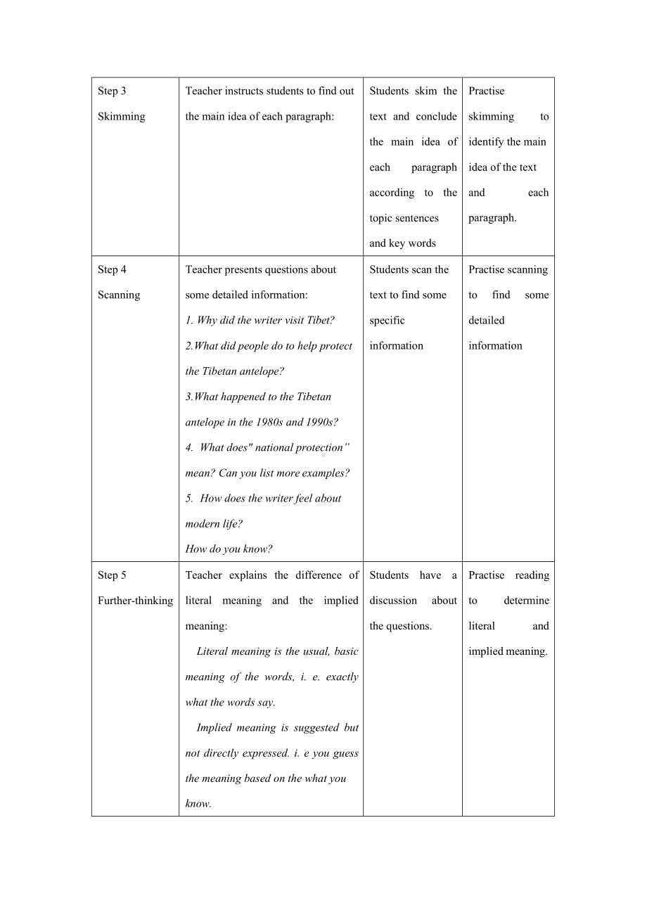 Unit2 Wildlife protection Period 2 reading and thinking 教学设计-（2019）新人教版高中英语必修第二册.docx_第3页