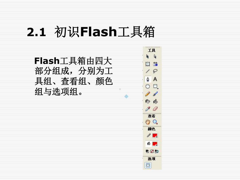 flash学习课件第2讲Flash中绘图工具的应.ppt_第3页