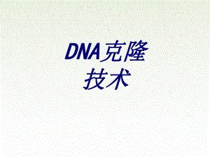 DNA克隆技术PPT培训课件.ppt