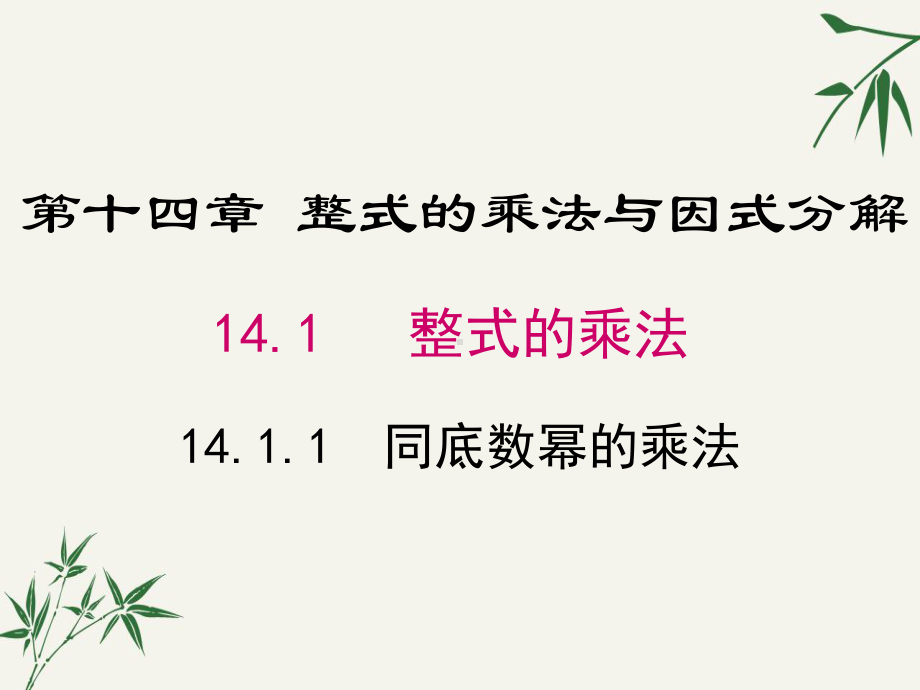 八年级数学上册第十四章《整式的乘法与因式分解》PPT课件.pptx_第1页