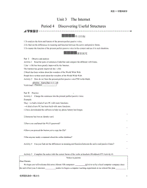 （2019）新人教版高中英语必修第二册Unit 3 Period 4 Discovering Useful Structures 学案.docx