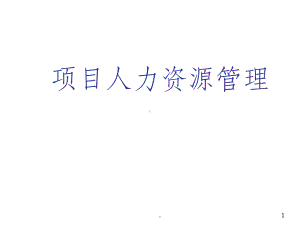 项目人力资源管理ppt课件(同名82157).ppt