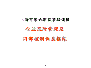 企业风险管理及内控制度PPT课件.ppt